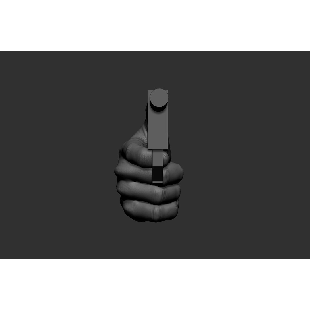 Male Hand Poses 3D Model – Realistic Shooting Poses, ZBrush, FBX, OBJ - View 49