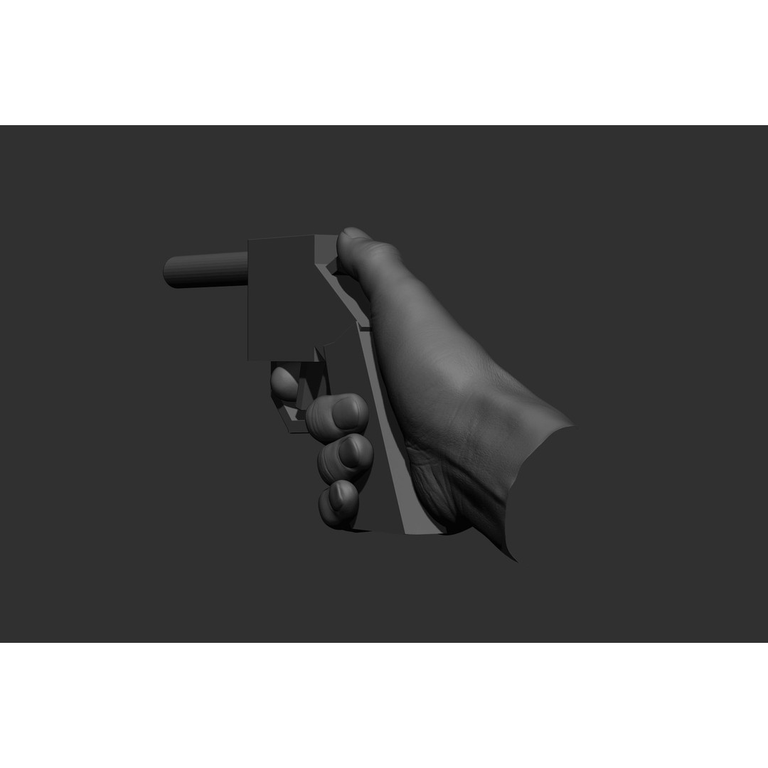 Male Hand Poses 3D Model – Realistic Shooting Poses, ZBrush, FBX, OBJ - View 53