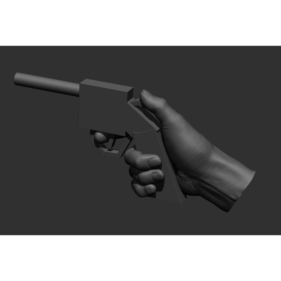Male Hand Poses 3D Model – Realistic Shooting Poses, ZBrush, FBX, OBJ - View 54