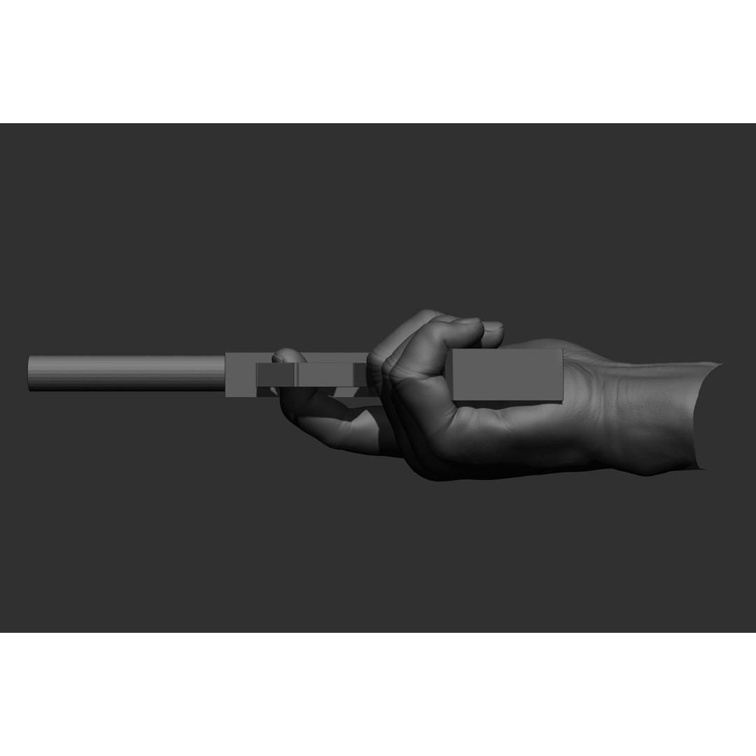 Male Hand Poses 3D Model – Realistic Shooting Poses, ZBrush, FBX, OBJ - View 56