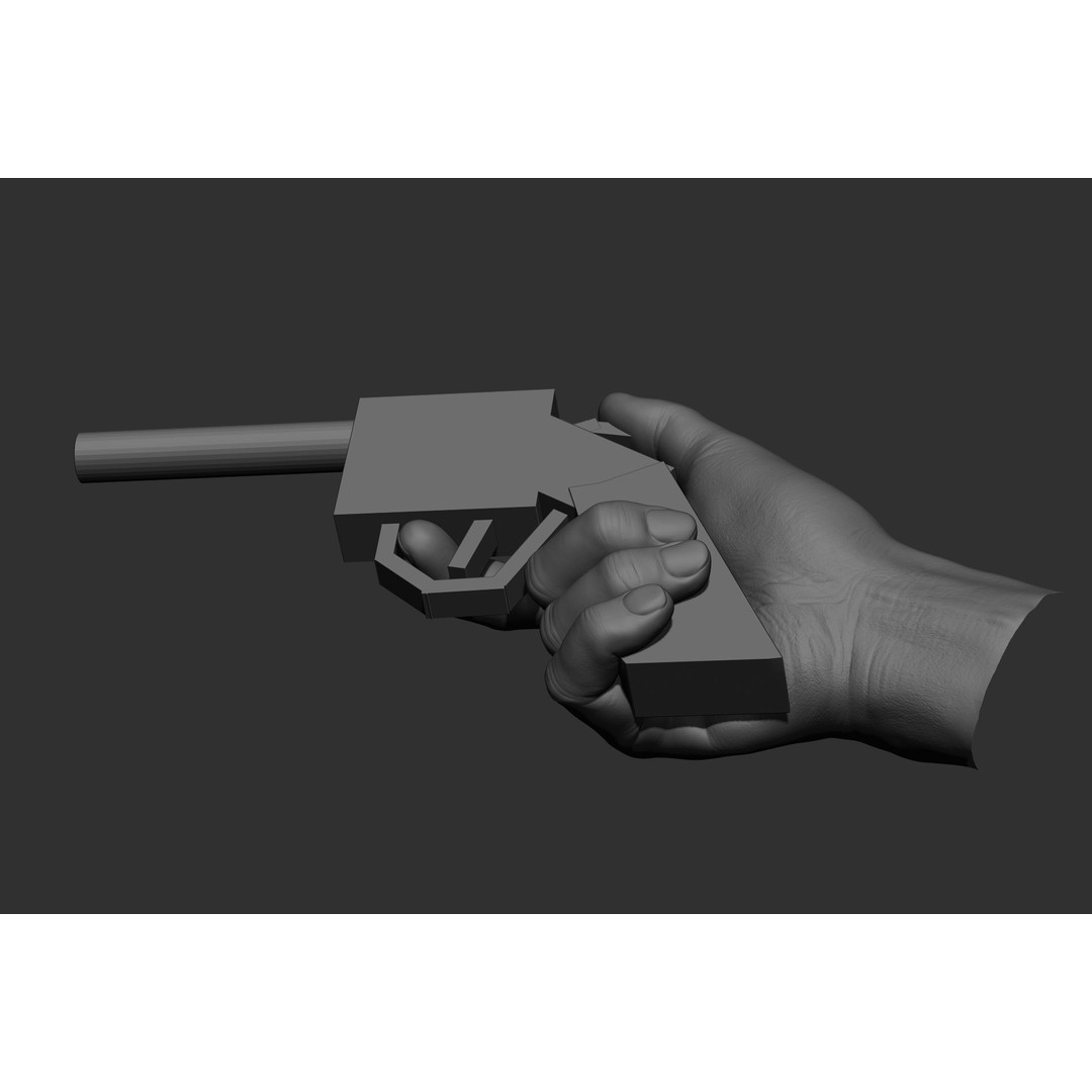Male Hand Poses 3D Model – Realistic Shooting Poses, ZBrush, FBX, OBJ - View 57