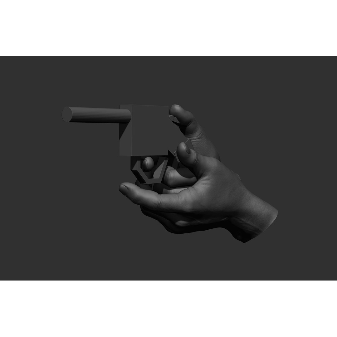 Male Hand Poses 3D Model – Realistic Shooting Poses, ZBrush, FBX, OBJ - View 9