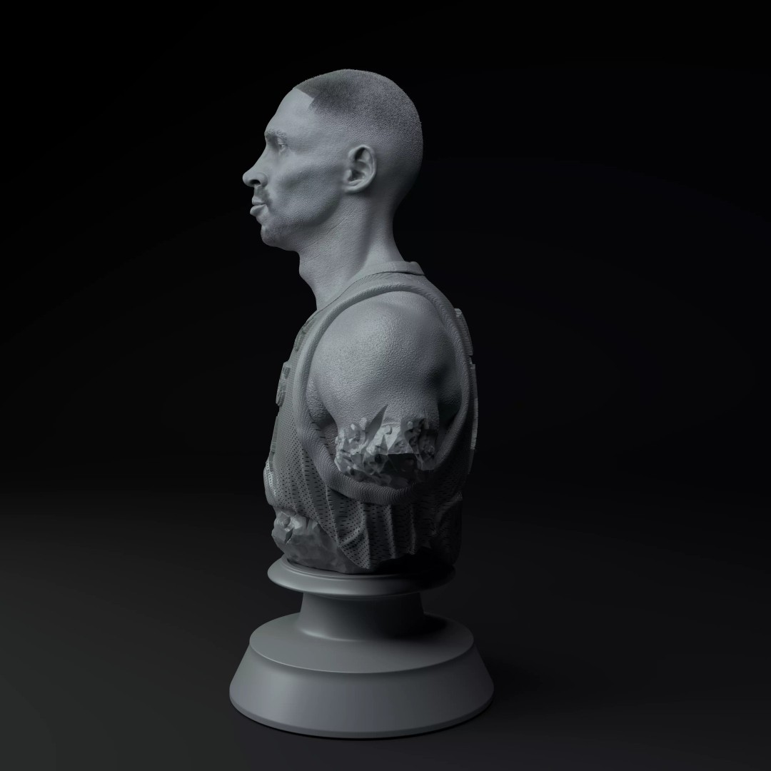 Kobe Bryant Bust 3D Model – Premium Sculpture for 3D Printing - View 4
