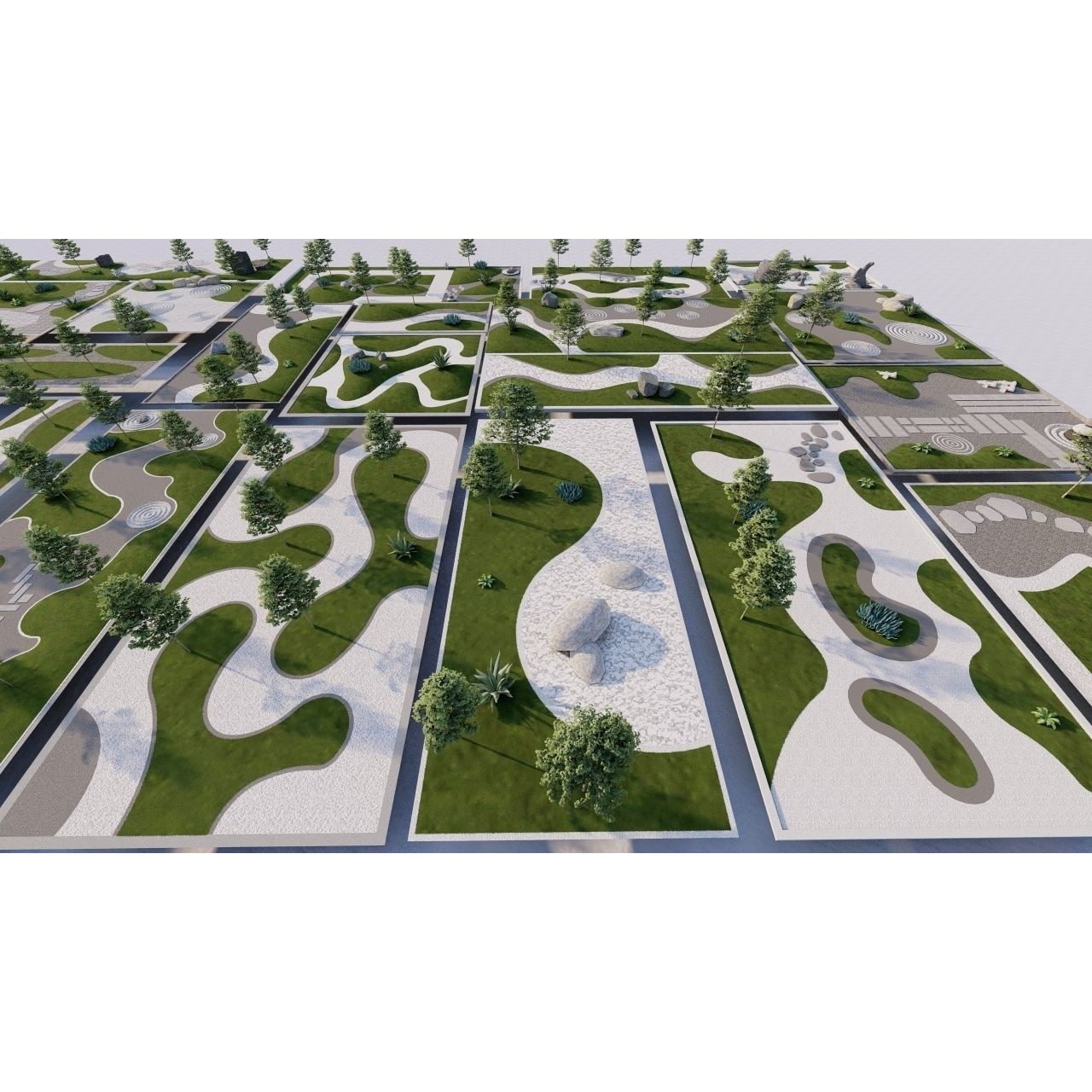 Public Park Landscape - Game-Ready 3D Model - View 27