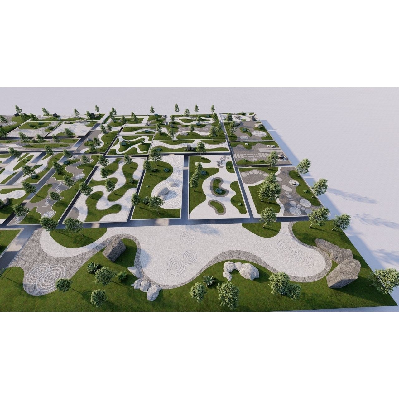 Public Park Landscape - Game-Ready 3D Model - View 28