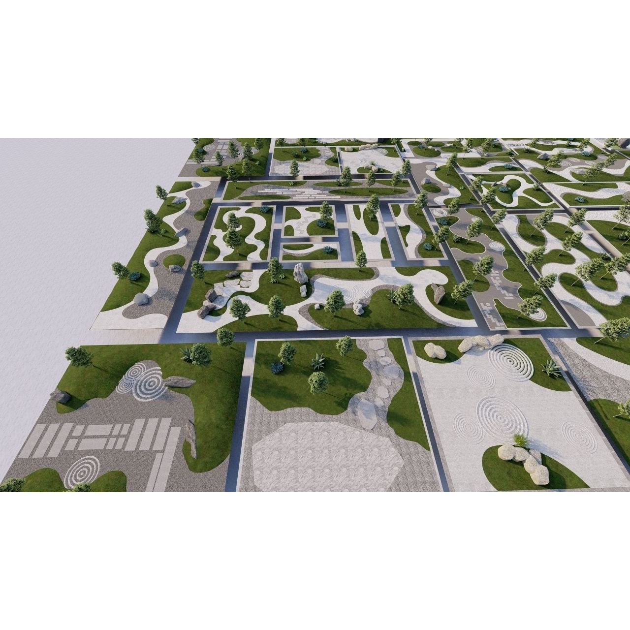 Public Park Landscape - Game-Ready 3D Model - View 29