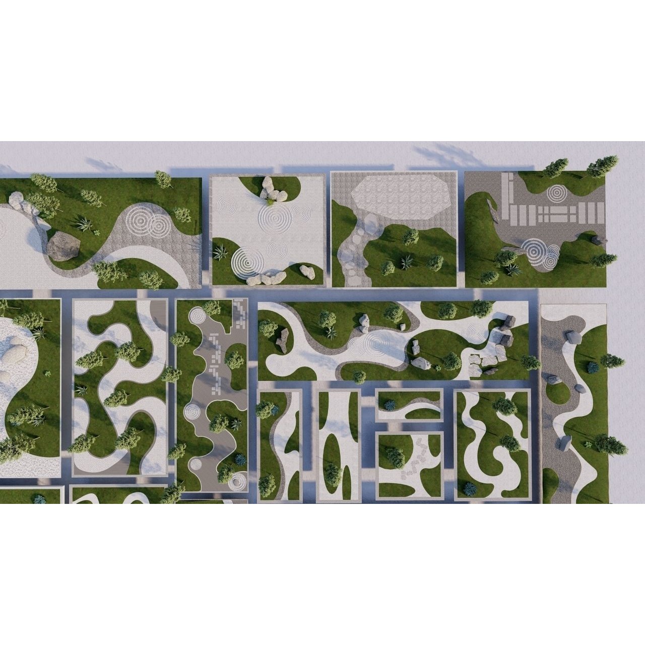 Public Park Landscape - Game-Ready 3D Model - View 7