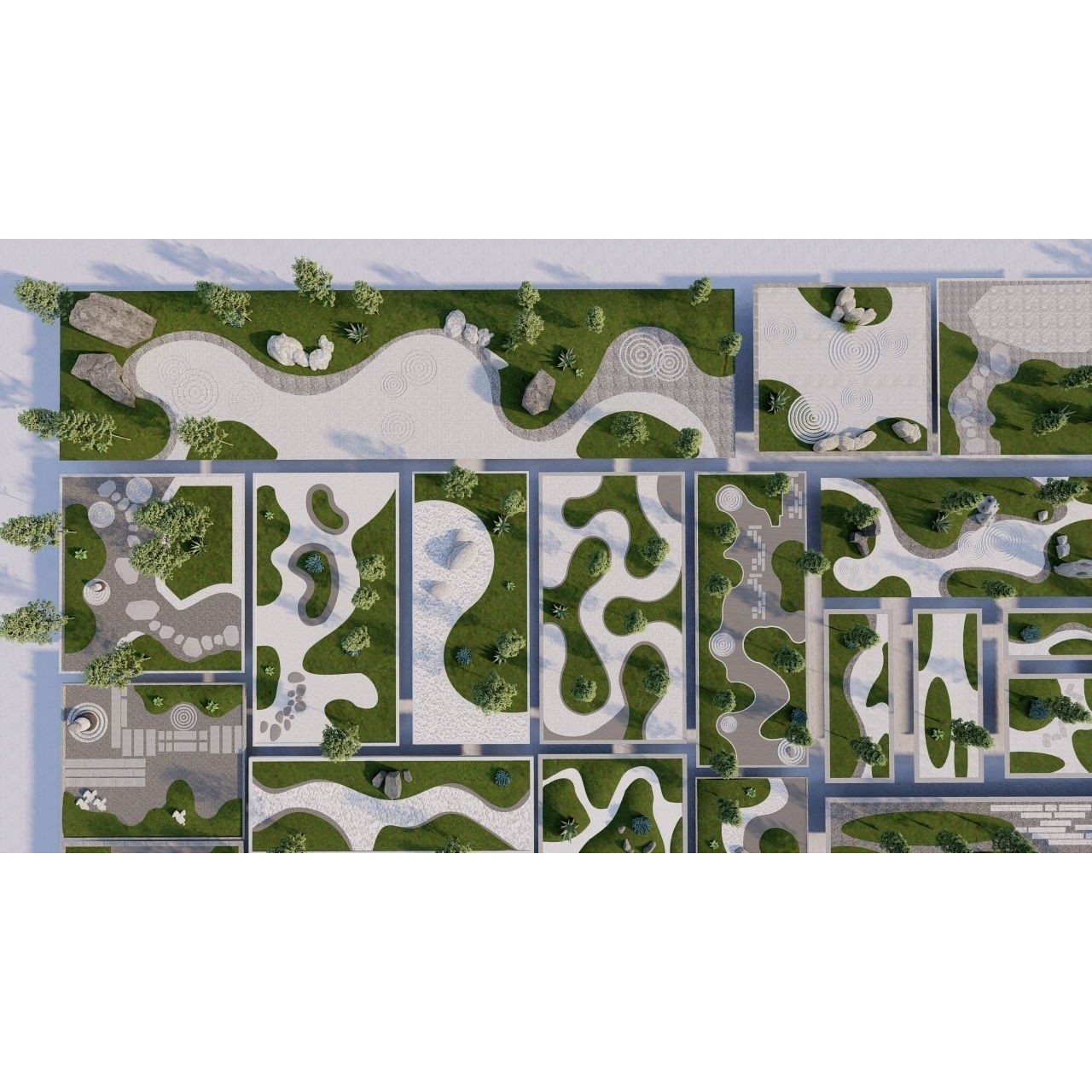 Public Park Landscape - Game-Ready 3D Model - View 8