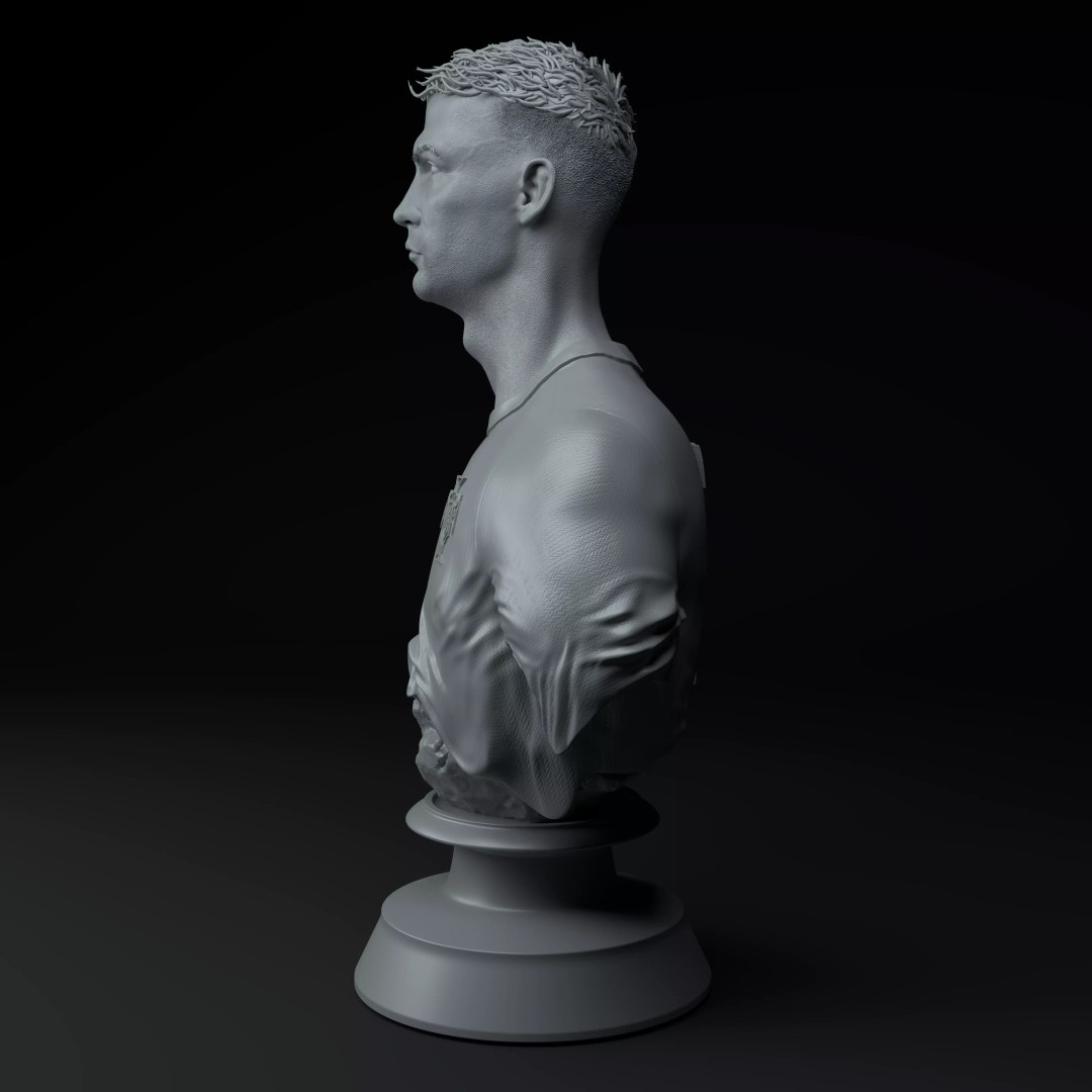 Cristiano Ronaldo Bust 3D Model – Premium Detail for 3D Printing - View 4