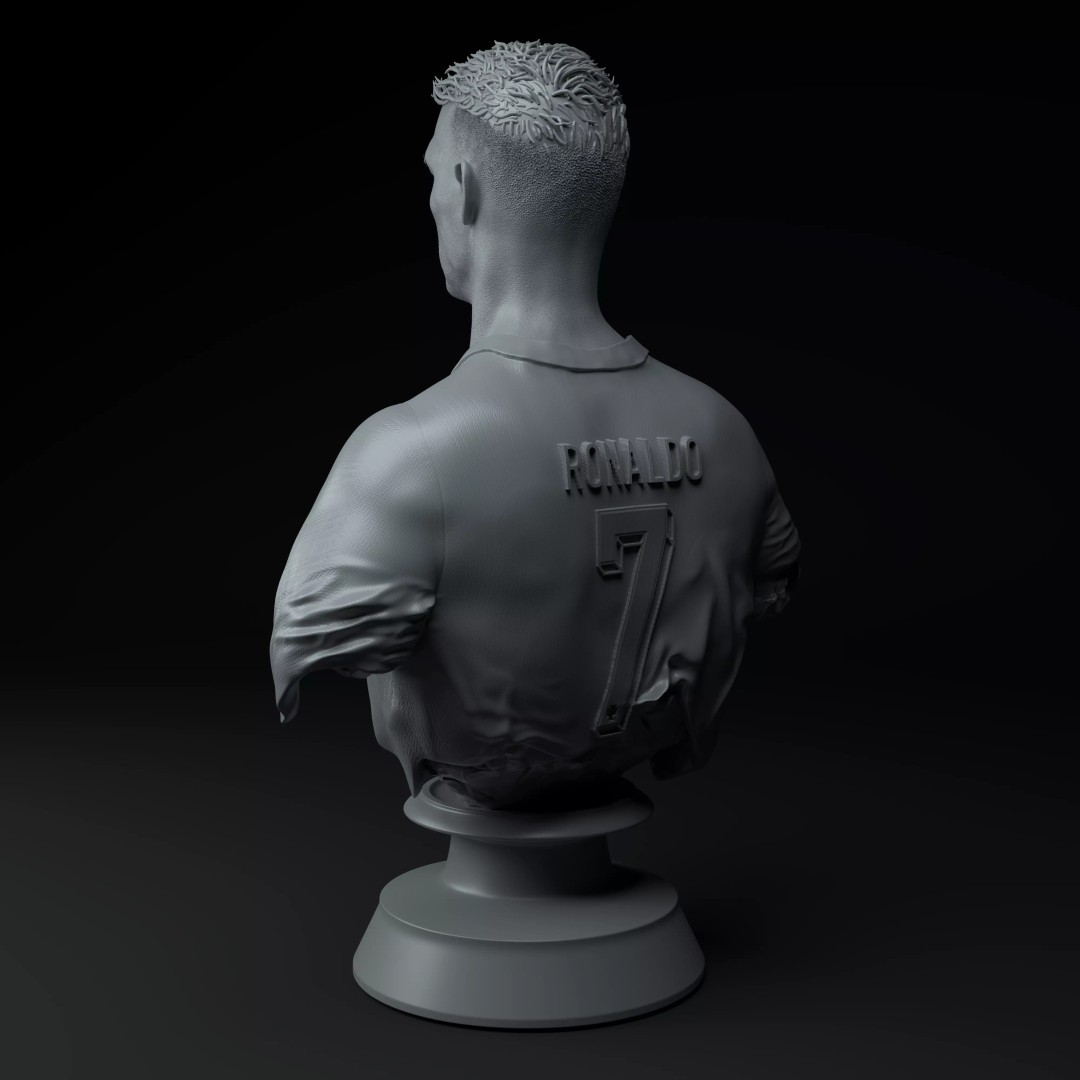 Cristiano Ronaldo Bust 3D Model – Premium Detail for 3D Printing - View 5