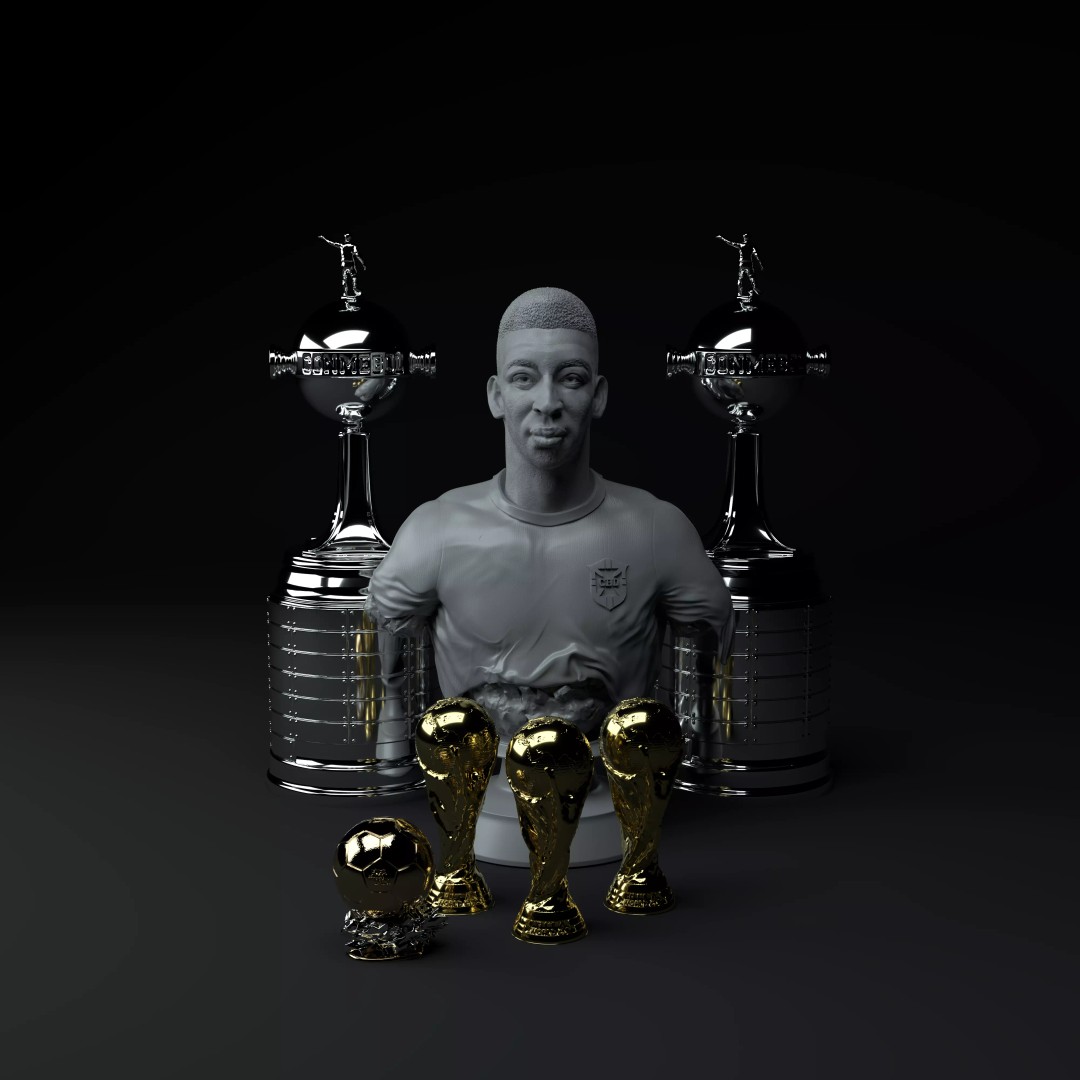 Pelé 3D Model – Premium Trophy Diorama for Printing - View 2