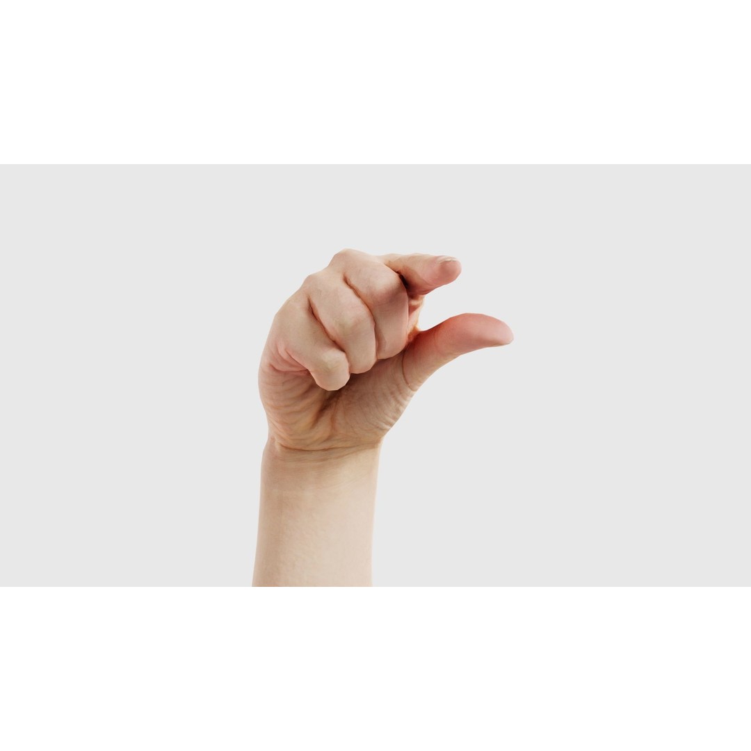 Finger Alphabet G 3D Model – Low Poly Character Asset, FBX