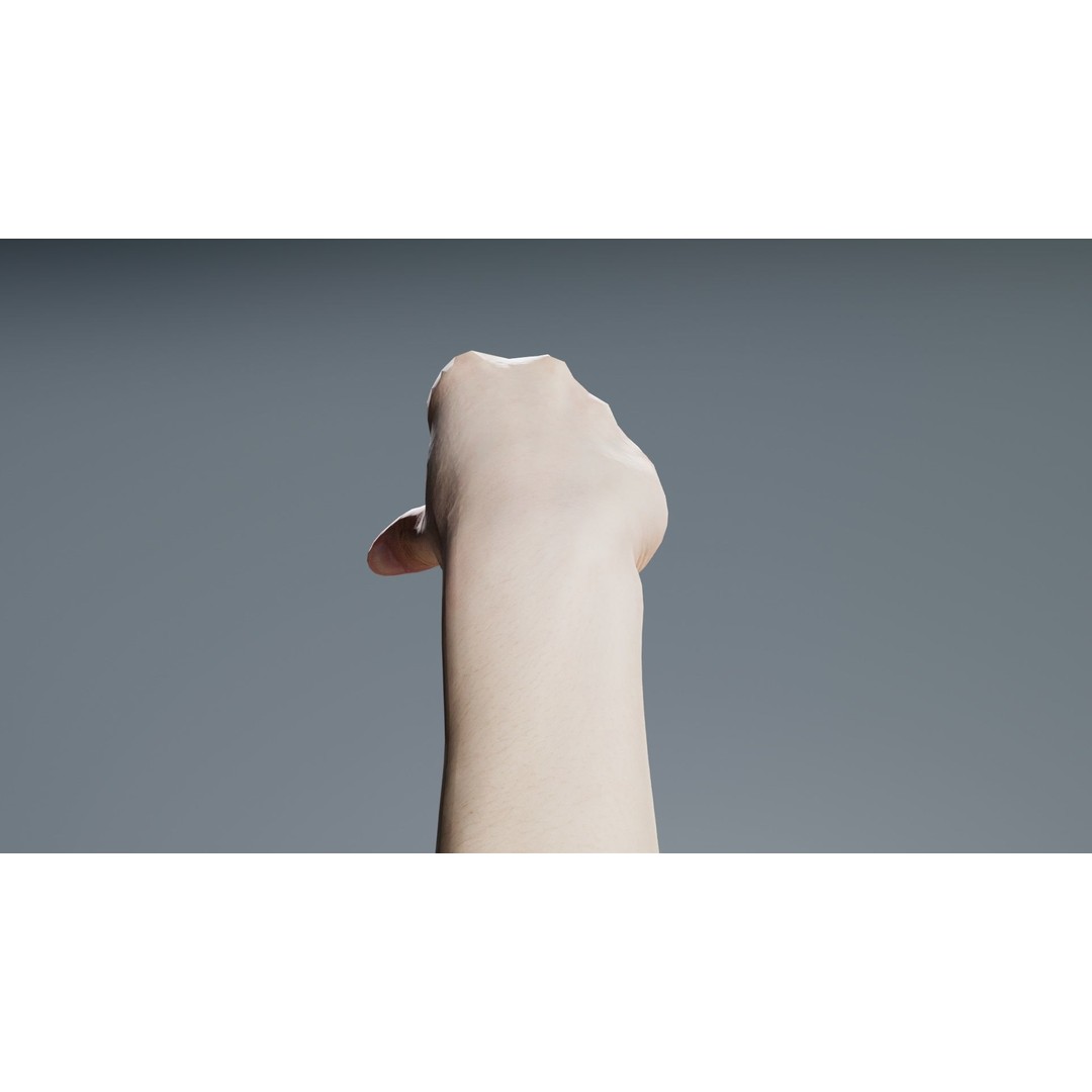 Finger Alphabet G 3D Model – Low Poly Character Asset, FBX - View 10