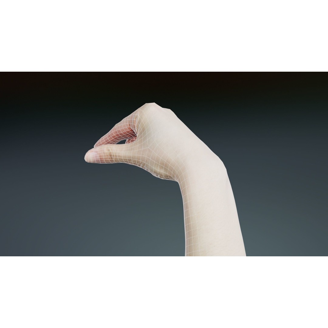 Finger Alphabet G 3D Model – Low Poly Character Asset, FBX - View 12