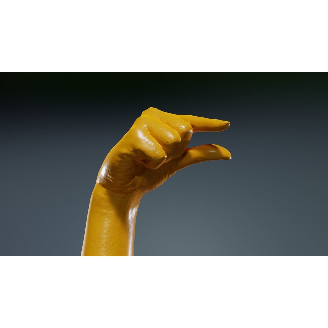 Finger Alphabet G 3D Model – Low Poly Character Asset, FBX - View 14