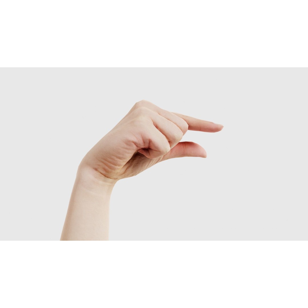 Finger Alphabet G 3D Model – Low Poly Character Asset, FBX - View 18