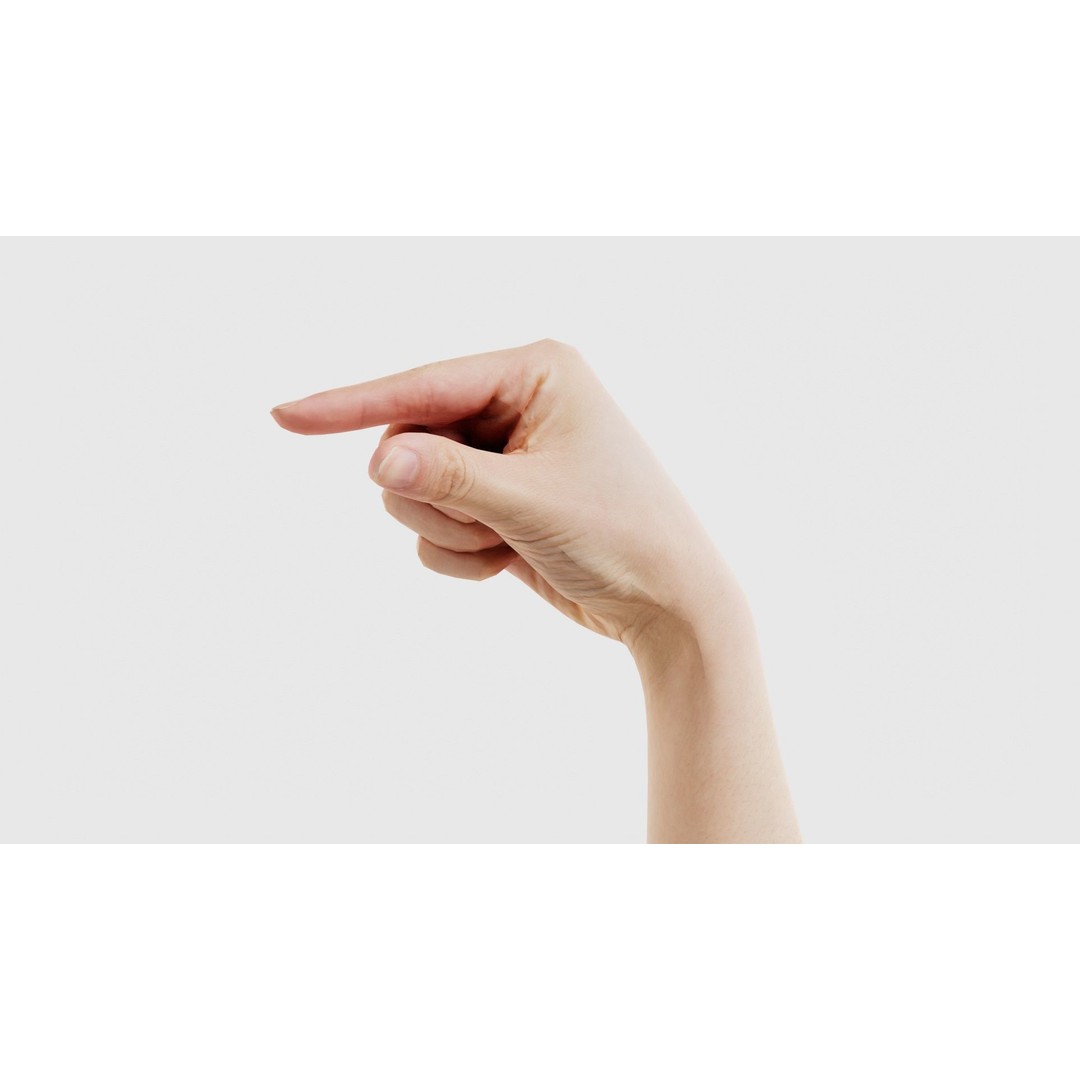 Finger Alphabet G 3D Model – Low Poly Character Asset, FBX - View 25