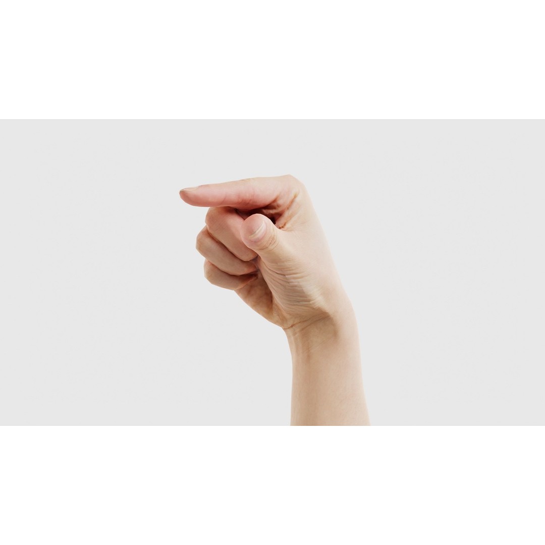 Finger Alphabet G 3D Model – Low Poly Character Asset, FBX - View 26