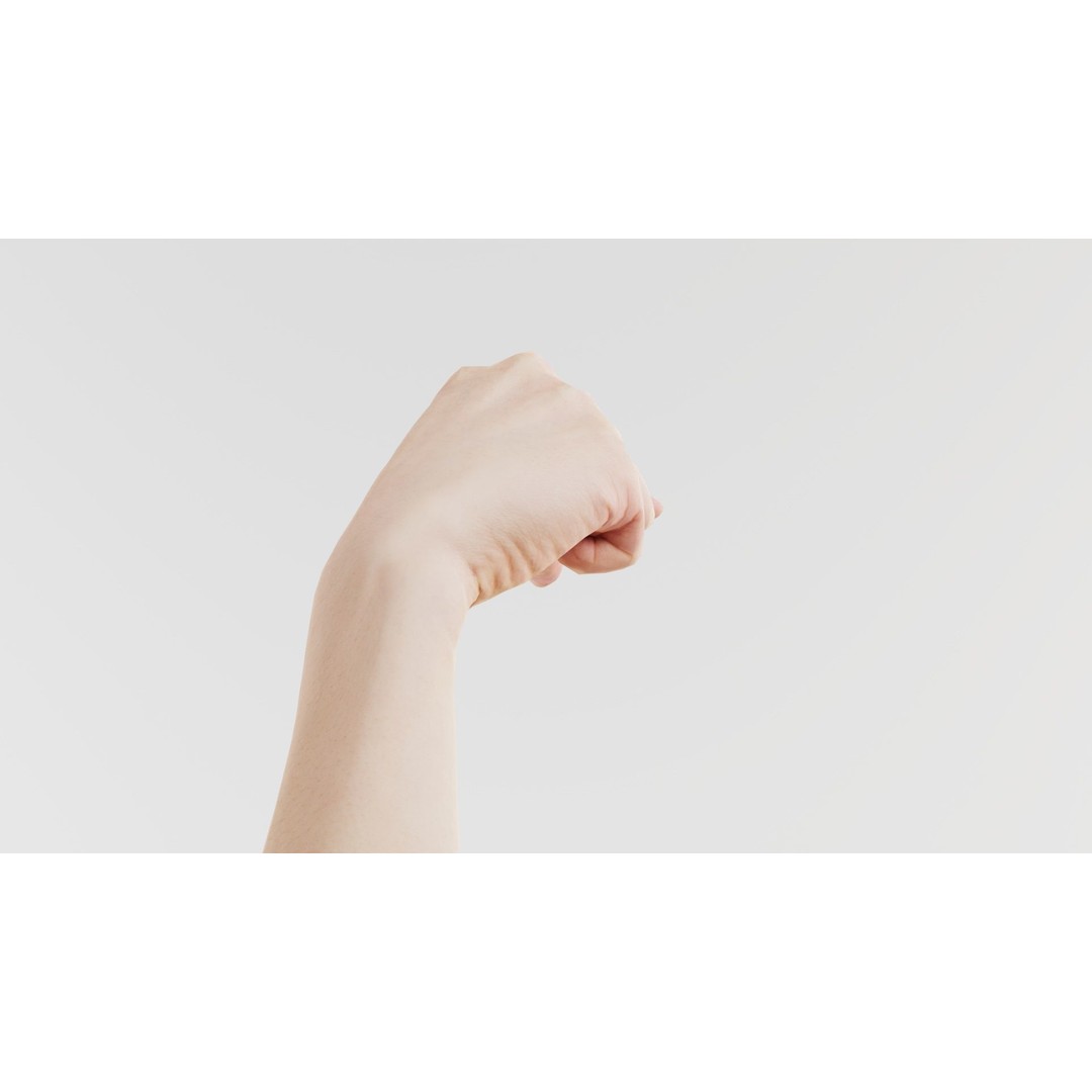 Finger Alphabet G 3D Model – Low Poly Character Asset, FBX - View 3