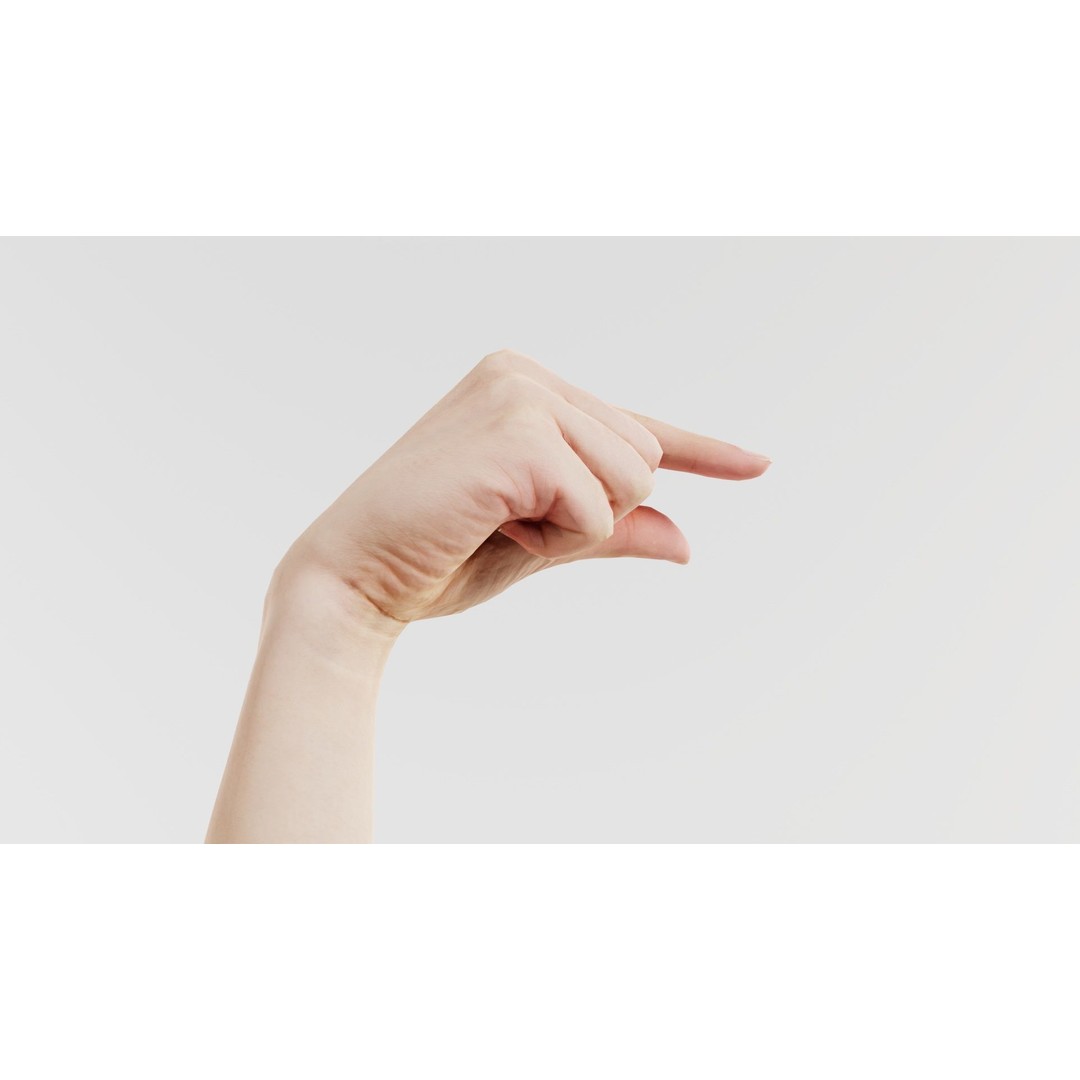 Finger Alphabet G 3D Model – Low Poly Character Asset, FBX - View 5