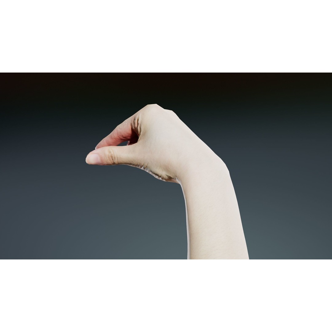 Finger Alphabet G 3D Model – Low Poly Character Asset, FBX - View 6