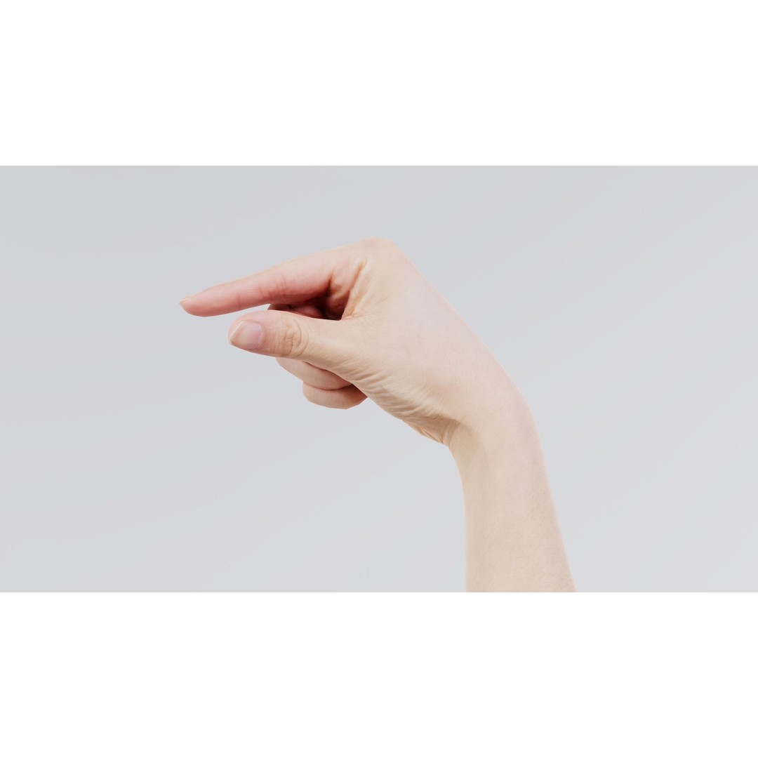 Finger Alphabet G 3D Model – Low Poly Character Asset, FBX - View 8