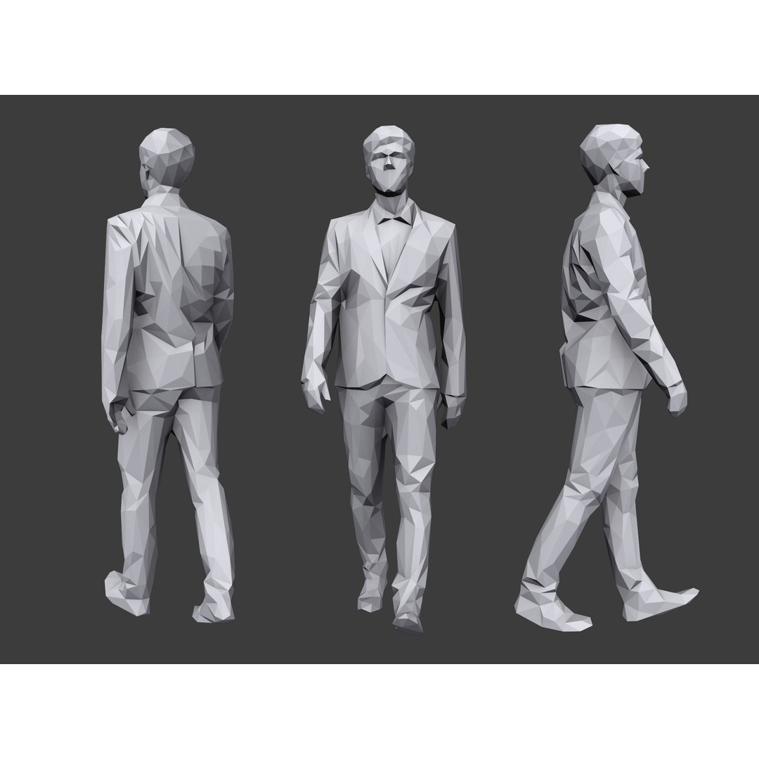 Casual Characters 3D Model – Low Poly Stylized People for Archviz - View 5