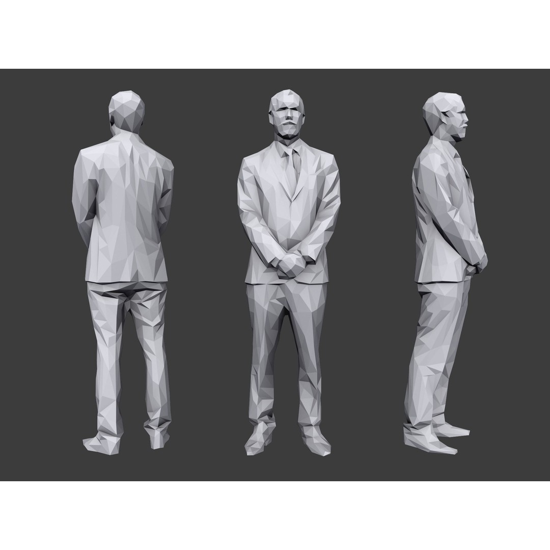 Casual Characters 3D Model – Low Poly Stylized People for Archviz - View 7