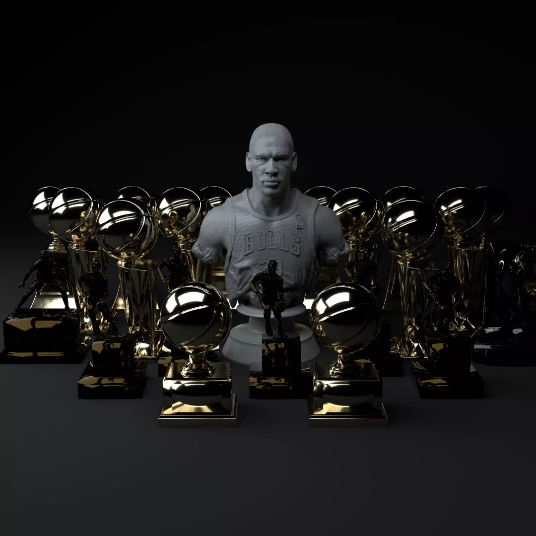 Michael Jordan 3D Model – Premium Trophy Diorama for Printing - View 2