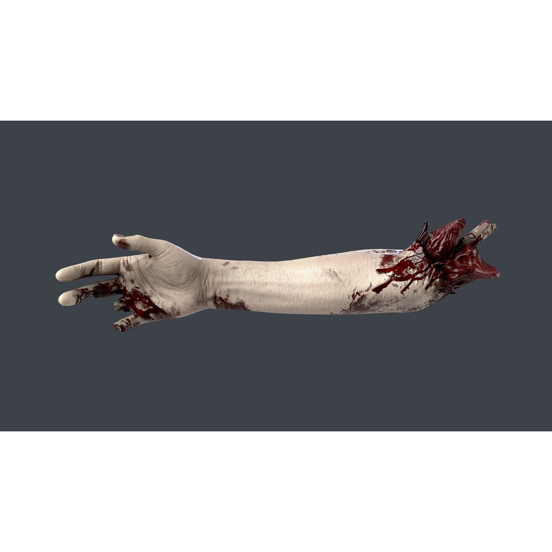 Severed Hand 3D Model – Low Poly Horror Asset, PBR Textures - View 4