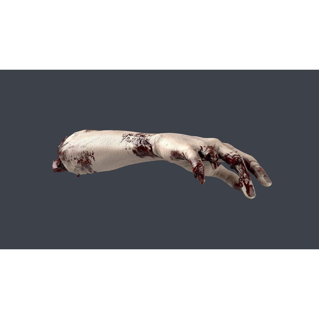 Severed Hand 3D Model – Low Poly Horror Asset, PBR Textures - View 7