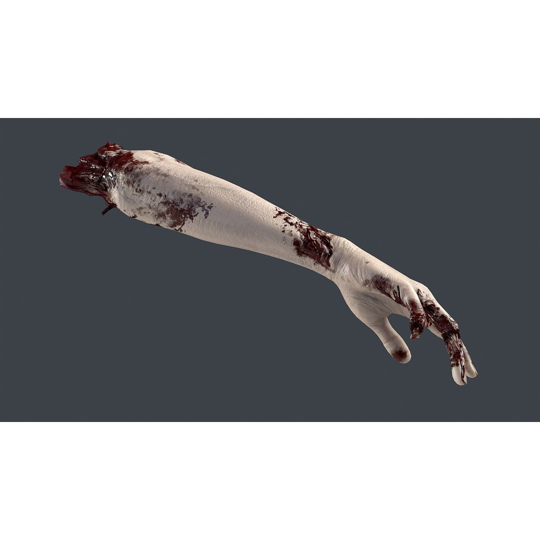 Severed Hand 3D Model – Low Poly Horror Asset, PBR Textures - View 8