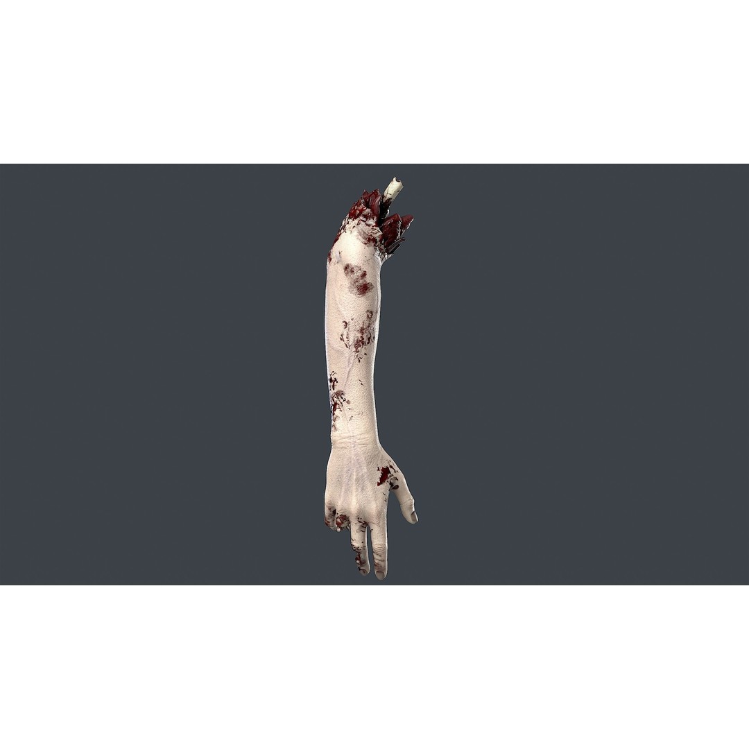Severed Hand 3D Model – Low Poly Horror Asset, PBR Textures - View 9