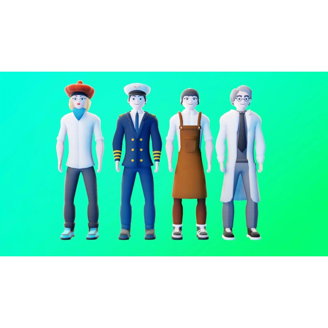 Casual Character Pack 3D Model – Low Poly Rigged NPCs, Game Ready, FBX - View 10