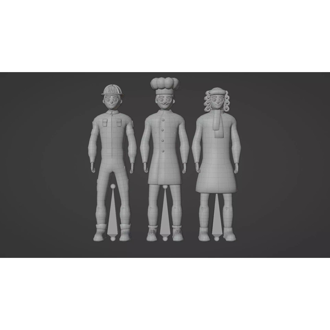 Casual Character Pack 3D Model – Low Poly Rigged NPCs, Game Ready, FBX - View 12
