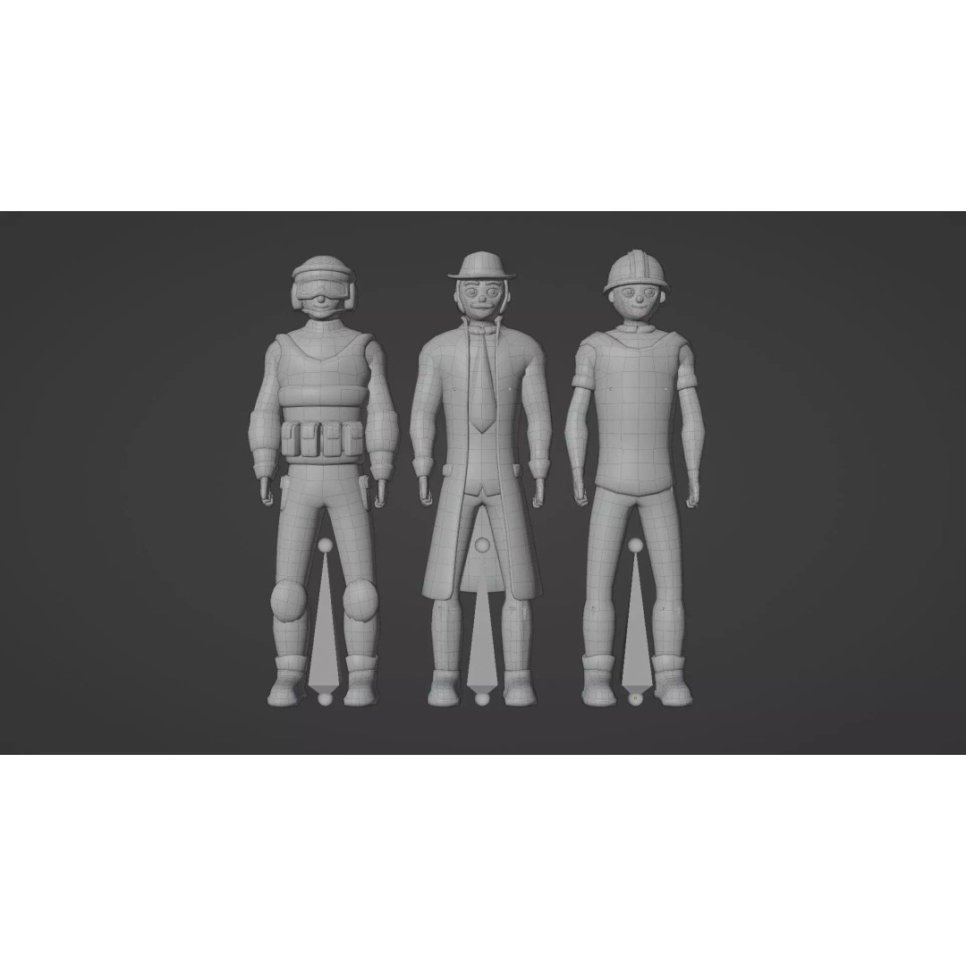 Casual Character Pack 3D Model – Low Poly Rigged NPCs, Game Ready, FBX - View 13