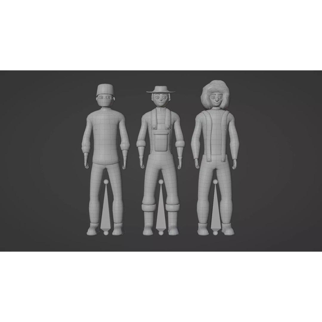 Casual Character Pack 3D Model – Low Poly Rigged NPCs, Game Ready, FBX - View 14