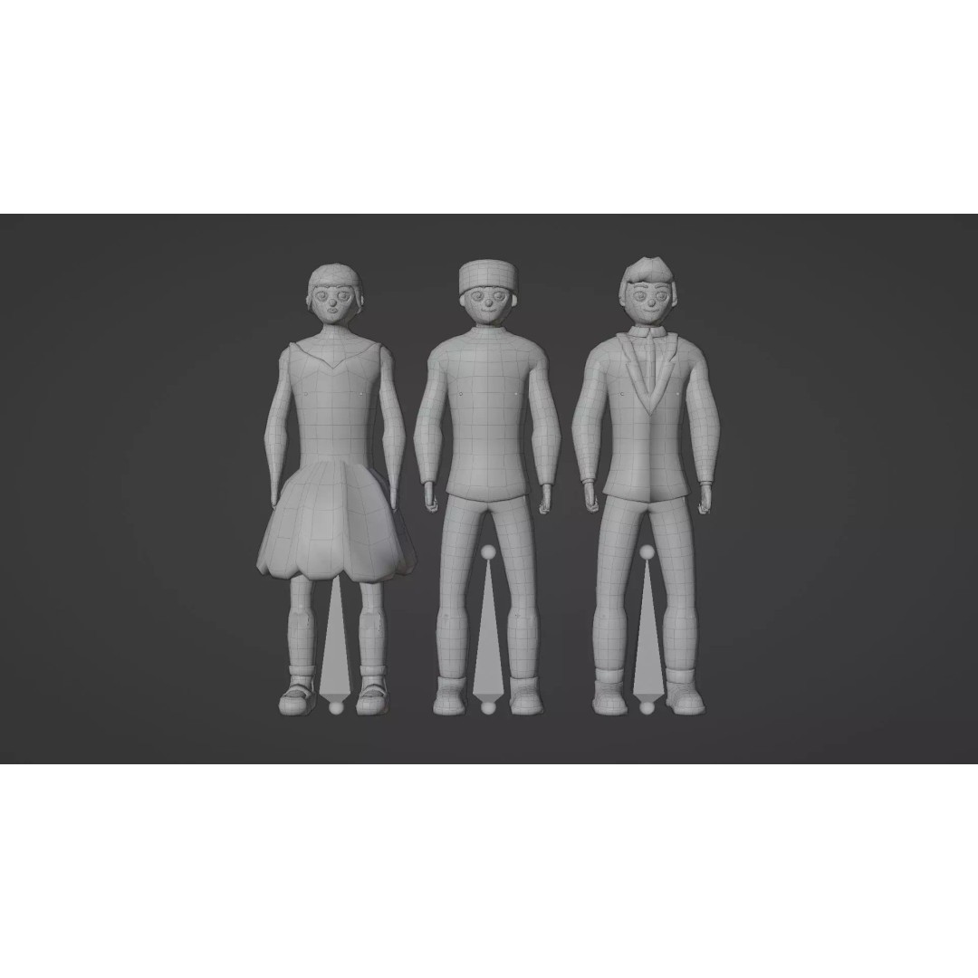 Casual Character Pack 3D Model – Low Poly Rigged NPCs, Game Ready, FBX - View 16