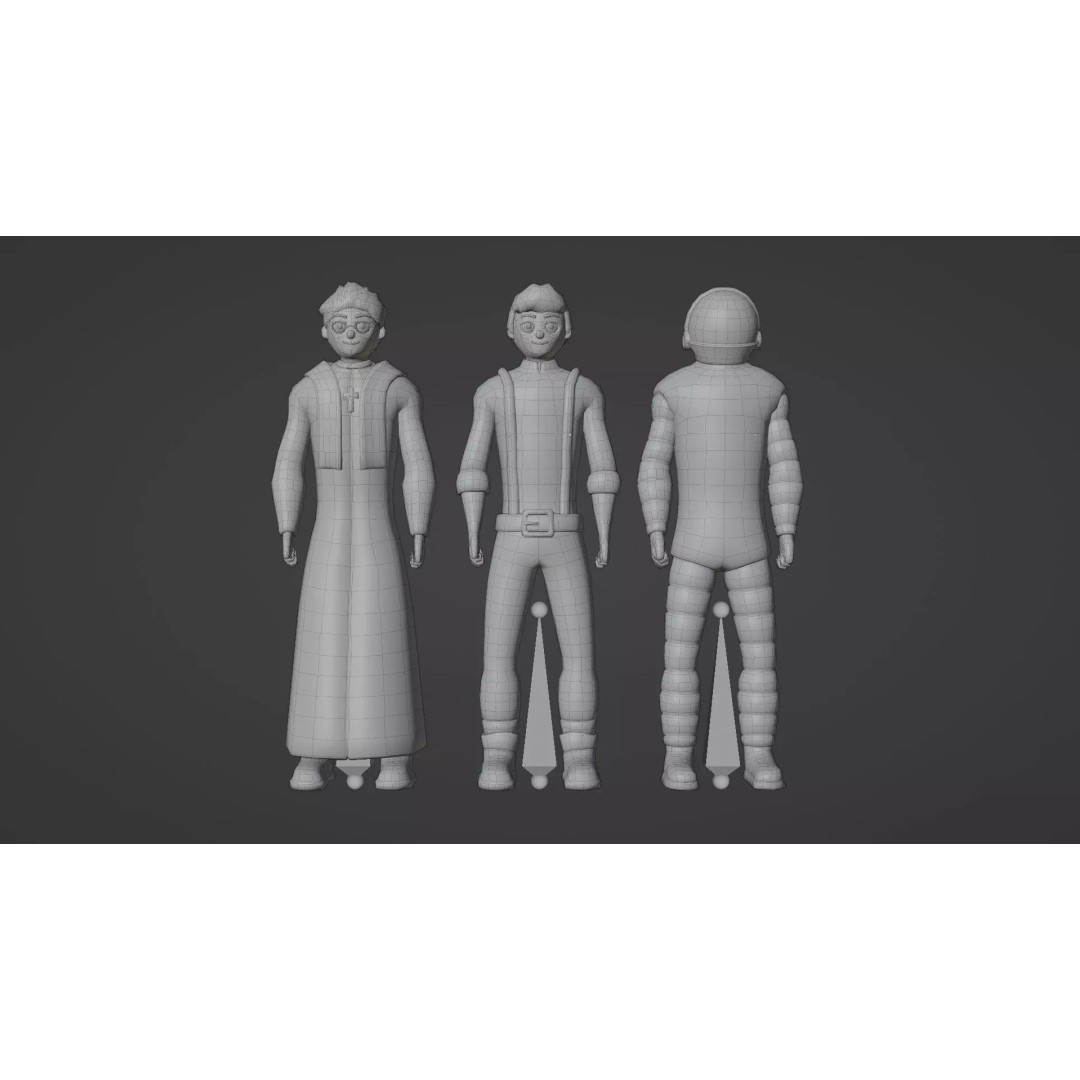 Casual Character Pack 3D Model – Low Poly Rigged NPCs, Game Ready, FBX - View 17