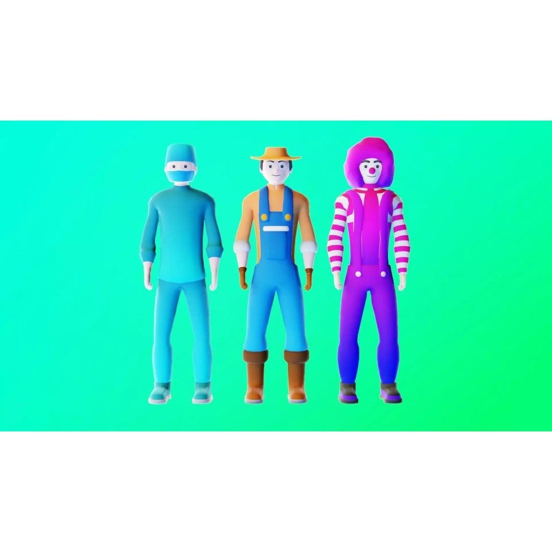 Casual Character Pack 3D Model – Low Poly Rigged NPCs, Game Ready, FBX - View 6
