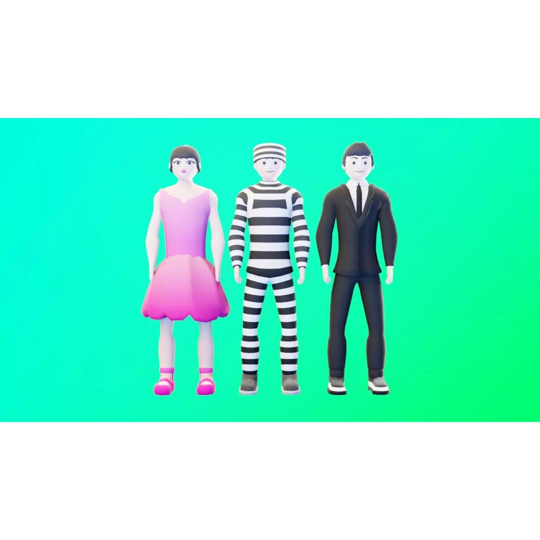 Casual Character Pack 3D Model – Low Poly Rigged NPCs, Game Ready, FBX - View 8
