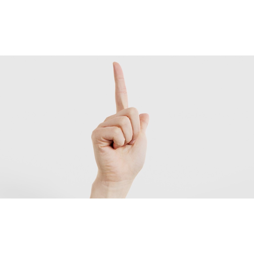 Finger Alphabet L 3D Model – Low Poly Character with PBR Textures, FBX - View 19