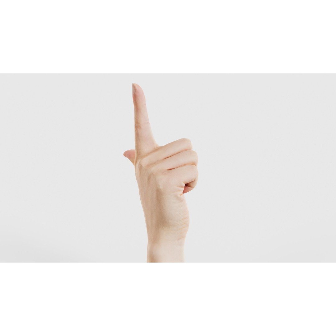 Finger Alphabet L 3D Model – Low Poly Character with PBR Textures, FBX - View 21