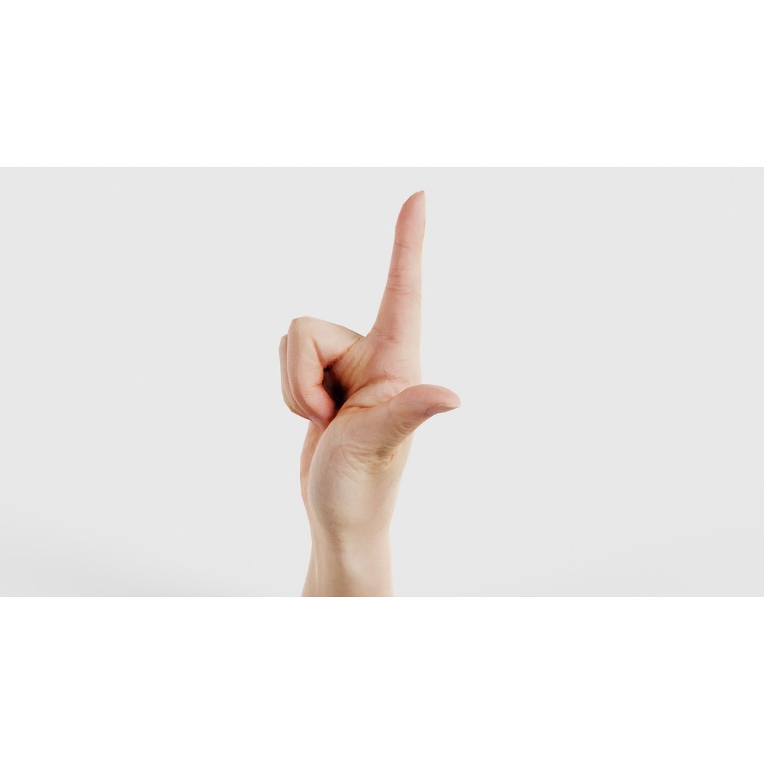 Finger Alphabet L 3D Model – Low Poly Character with PBR Textures, FBX - View 27