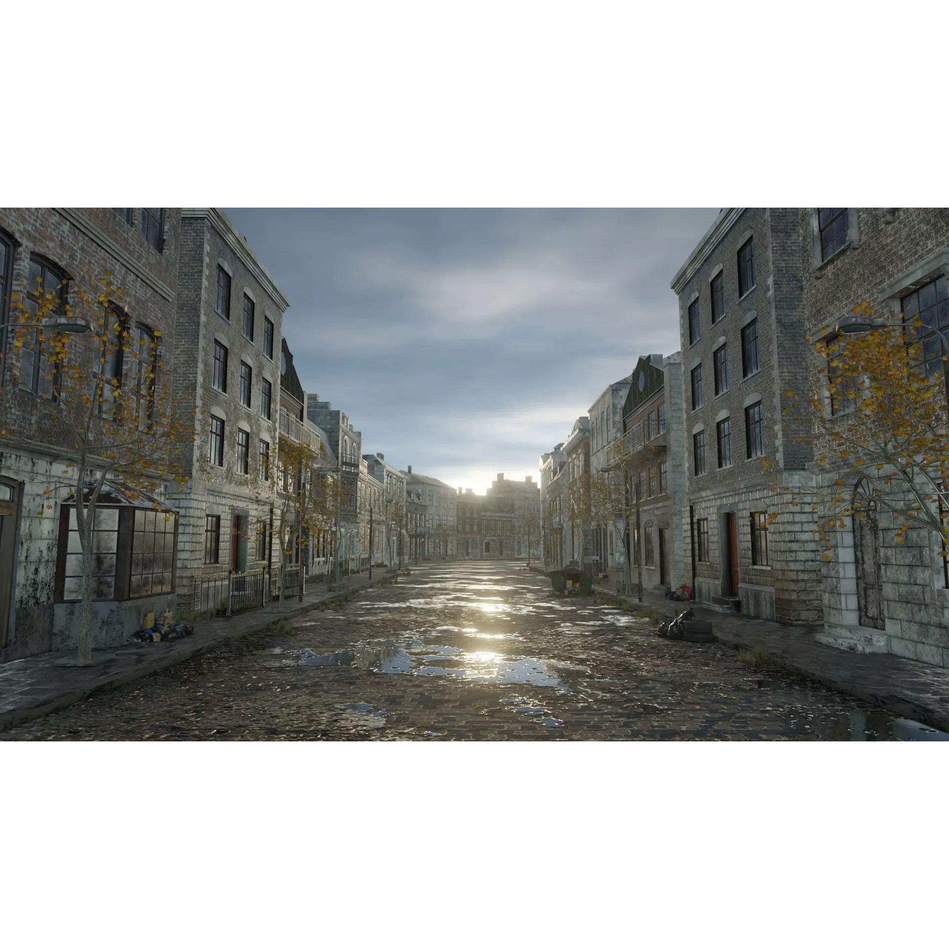 Abandoned Street Urban Decay - Game-Ready 3D Model - View 2