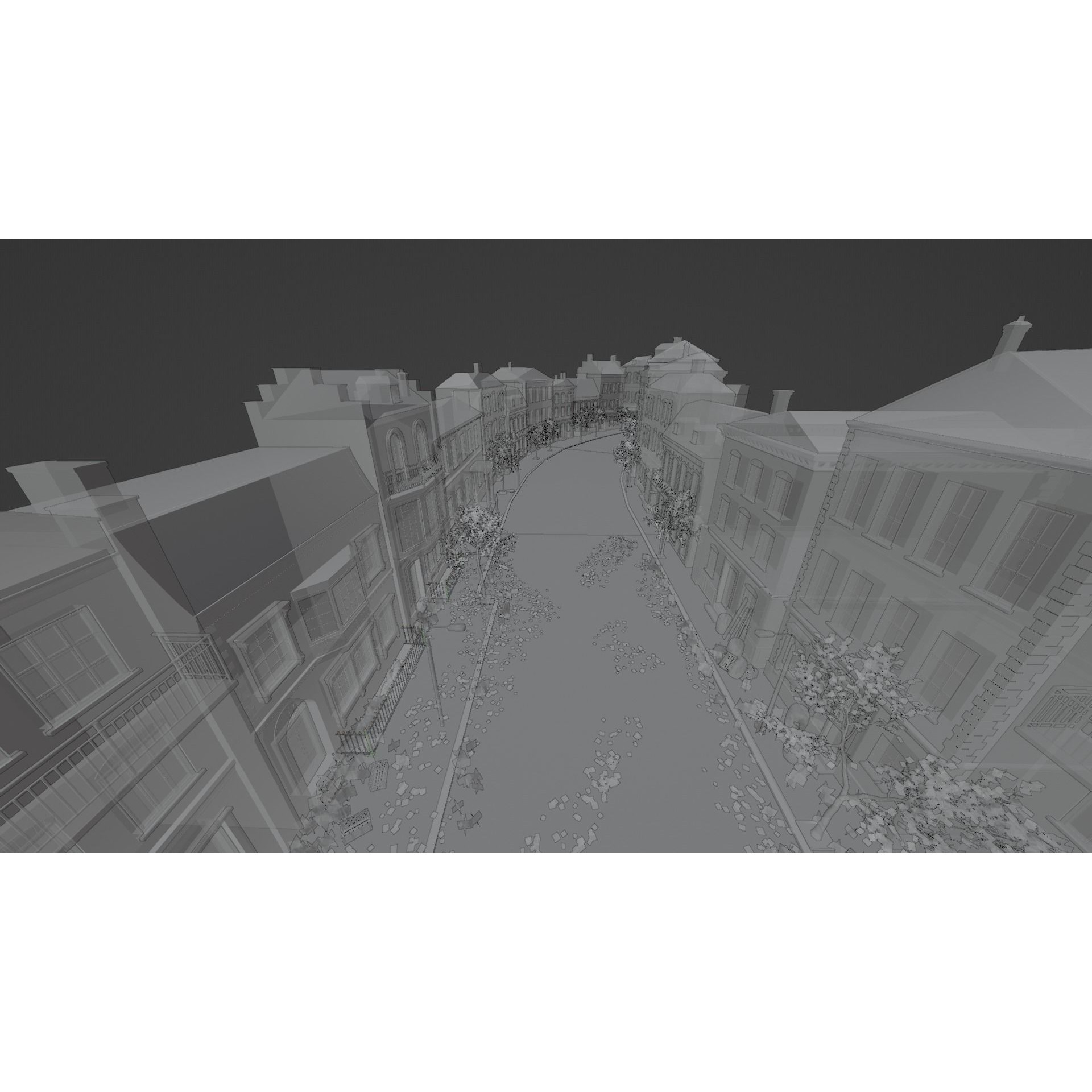 Abandoned Street Urban Decay - Game-Ready 3D Model - View 22