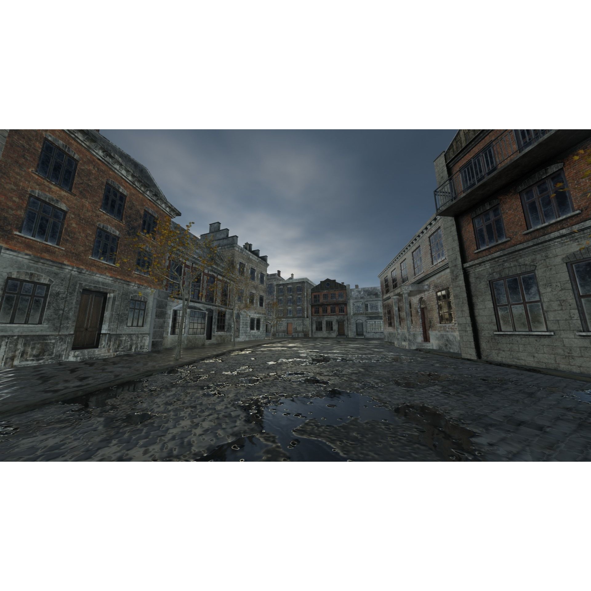 Abandoned Street Urban Decay - Game-Ready 3D Model - View 4