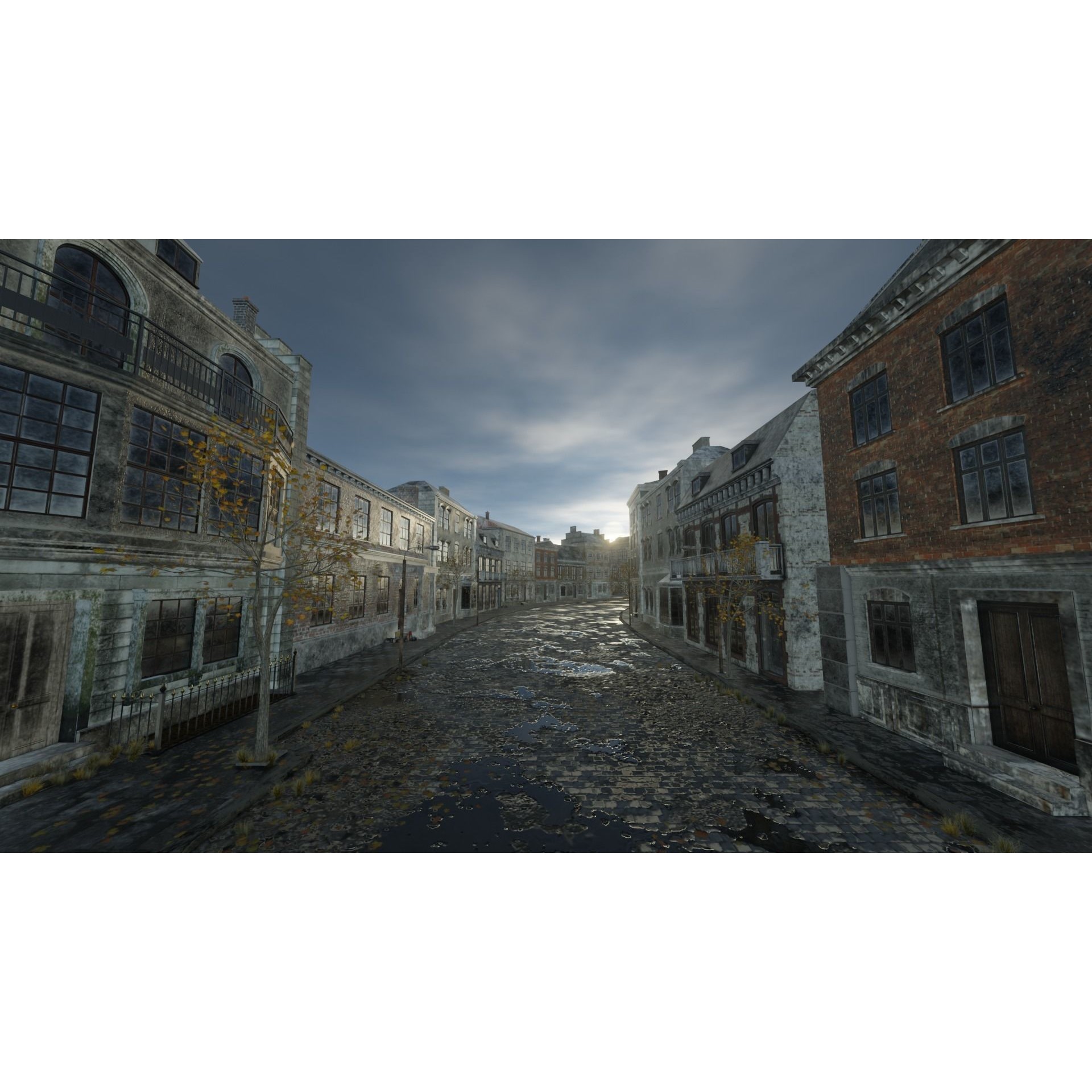 Abandoned Street Urban Decay - Game-Ready 3D Model - View 6