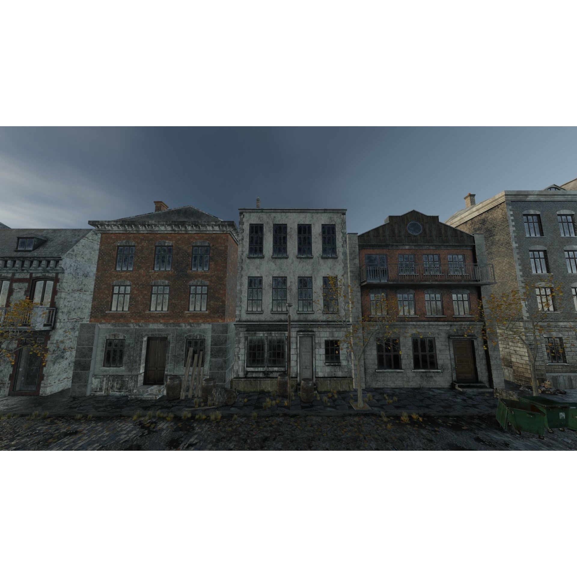 Abandoned Street Urban Decay - Game-Ready 3D Model - View 8