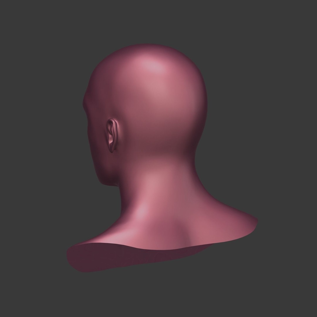 Realistic Man Head 3D Model – Low Poly Character Mesh, FBX - View 10